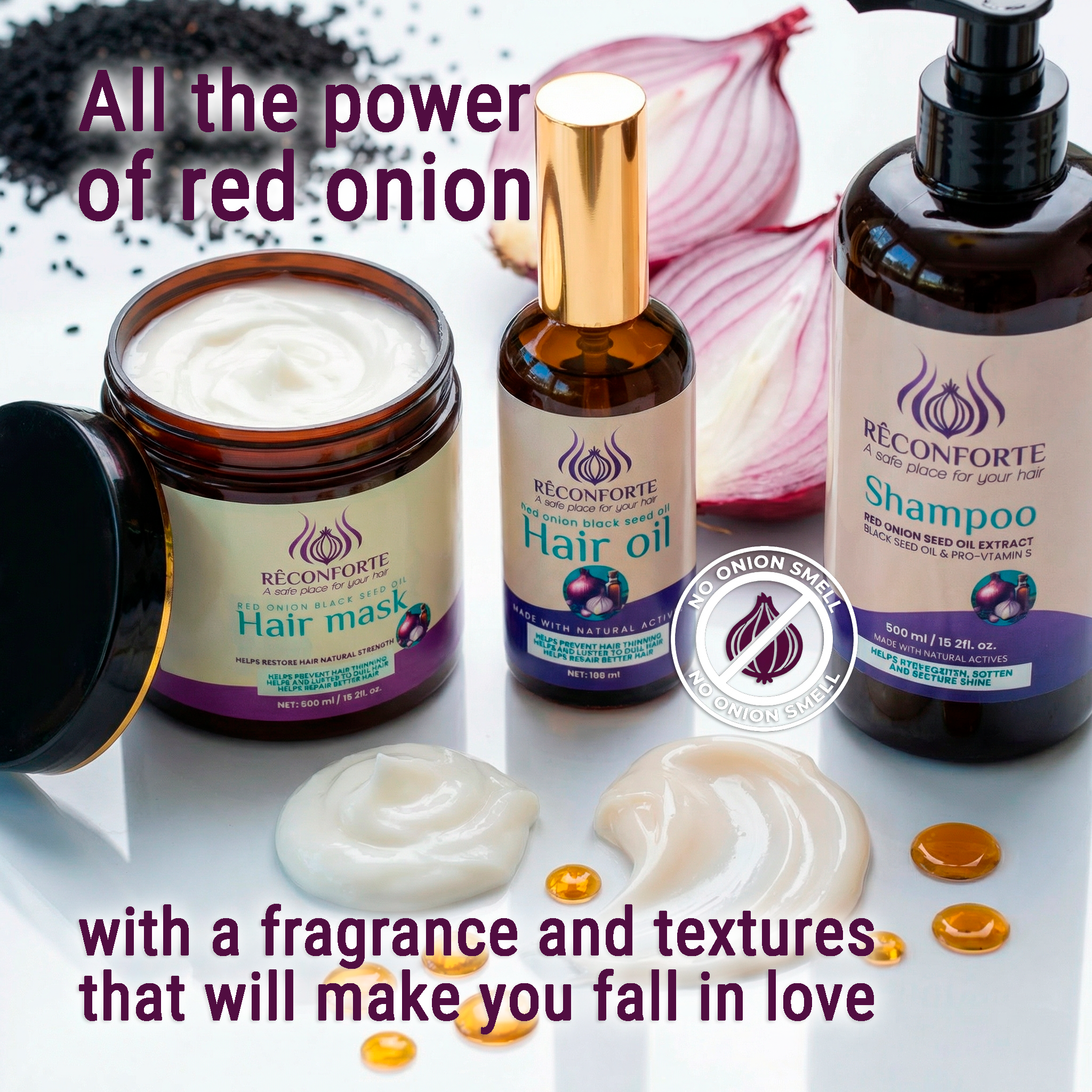 All products set - Shampoo, Conditioner, Leave-in cream, Hair mask & Oil