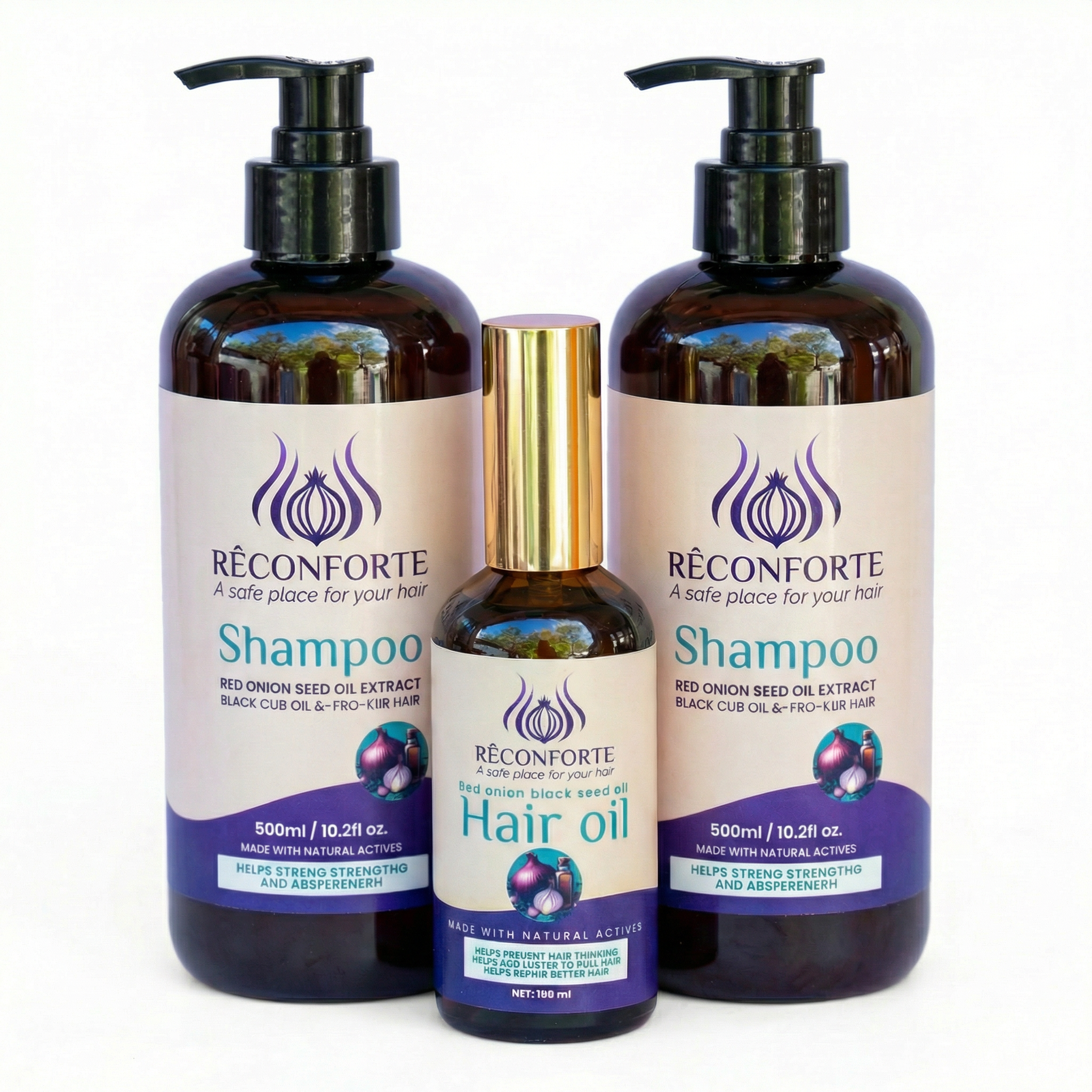 Rêconforte<span style="font-size: 45%; position: relative; top: -1.0em; left: 2px;">&reg;</span> 2 Shampoos & Free Oil Set