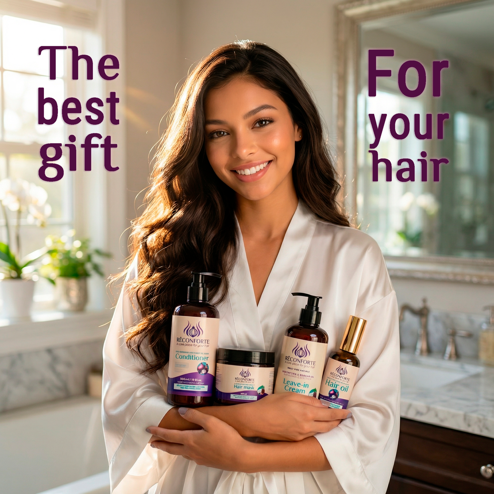 All products set - Shampoo, Conditioner, Leave-in cream, Hair mask & Oil