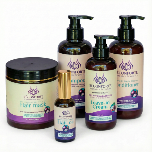 All products set - Shampoo, Conditioner, Leave-in cream, Hair mask & Oil